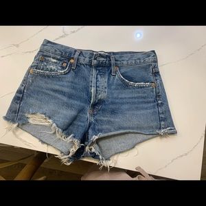 Agolde Shorts. I am not sure of the name but did take a pic of the cut #